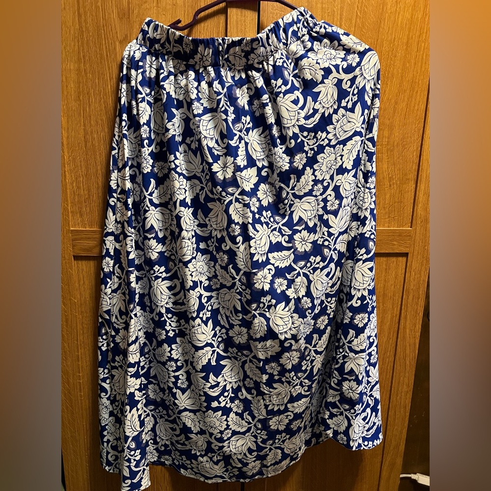 Floral Blue and White Skirt